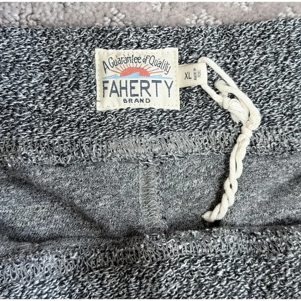 Faherty Knit Terry Shorts Men XL Freeport Sweatshort Marled Drawstring Texture